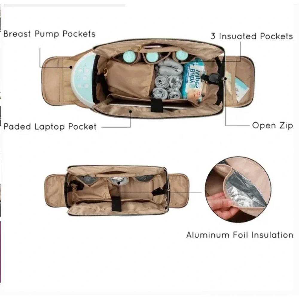 Mommore Breast Pump Baby Maternity Bag‎ Diaper Tote Work Travel Laptop Sleeve